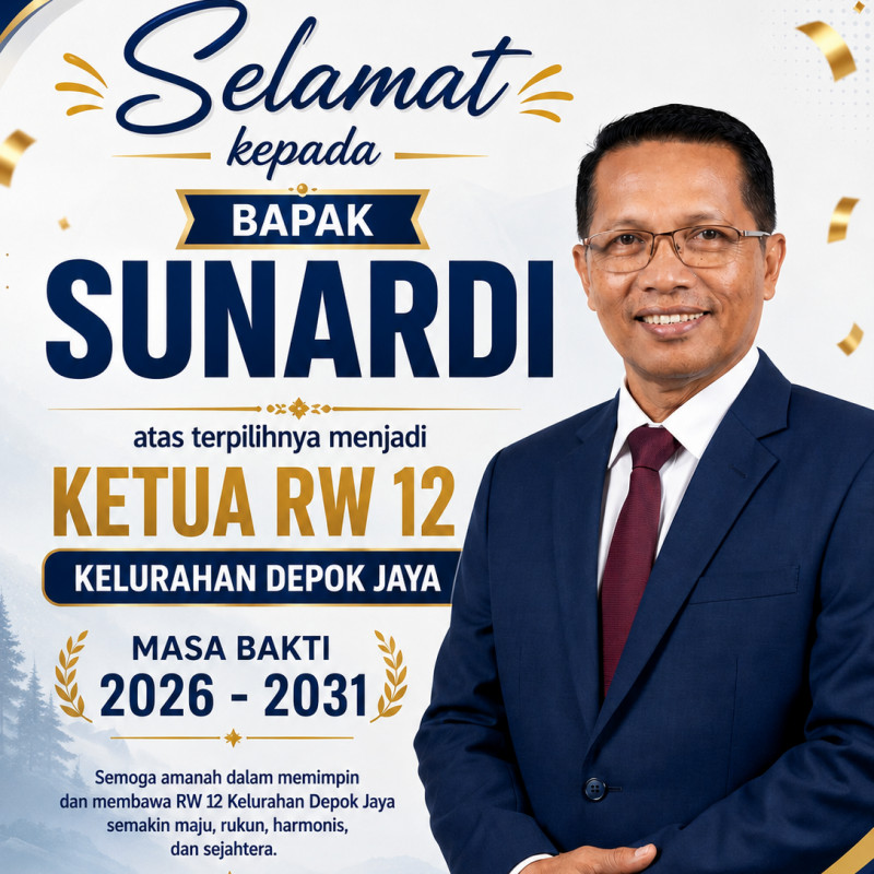 SELAMAT ATAS TERPILIHNYA KETUA RW 12